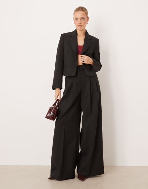 Mango - Garbo - Pantalon habillé oversize d'ensemble - Noir - view 1