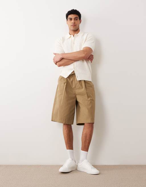 Mango - Gebreid poloshirt van wafelstof met knoopsluiting en korte mouwen in ecru, 2 van 5