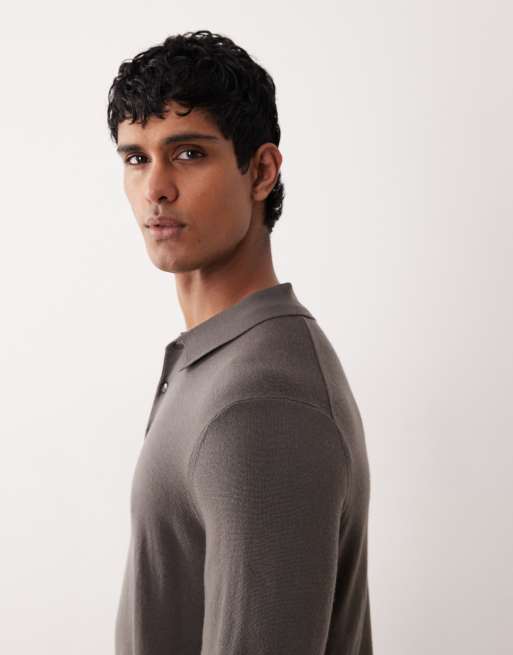 Mango - Gebreide polotop van 100% wol in antracietgrijs, 5 van 5