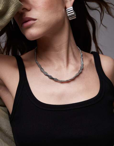 Mango - Gedraaide ketting in zilver - view 1