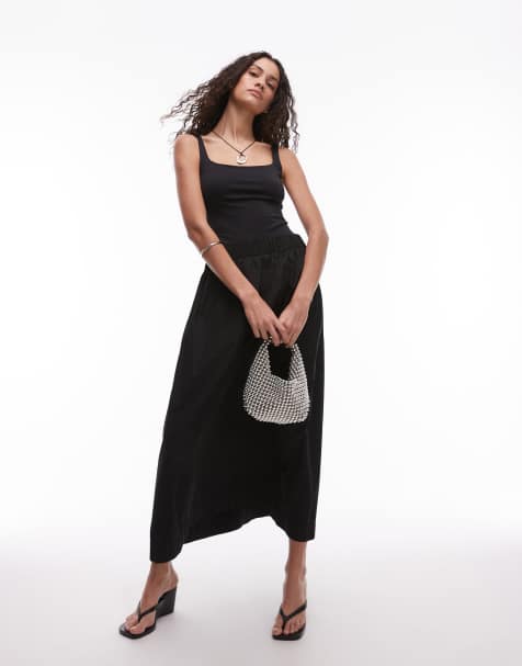 Mango – Geformter Body in Schwarz mit eckigem Ausschnitt - view 1