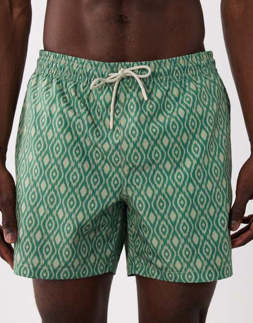 Mango geometric print swim short in green, 4 of 5