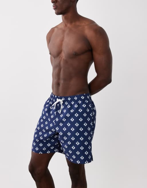 Mango geometric print swim short in navy, 3 of 5