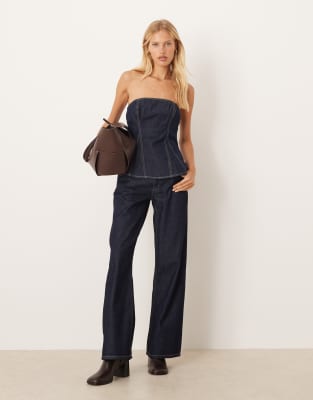 Mango - Gerade geschnittene Jeans aus 100% Baumwolle in Indigoblau, Kombiteil