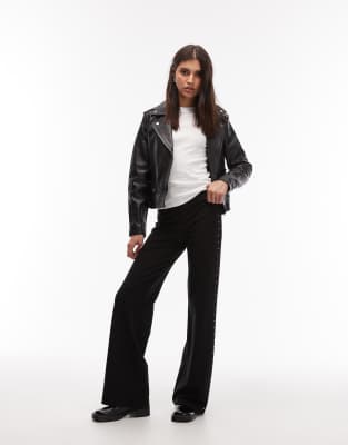 Mango - Gerade geschnittene Leggings in Schwarz mit Nieten