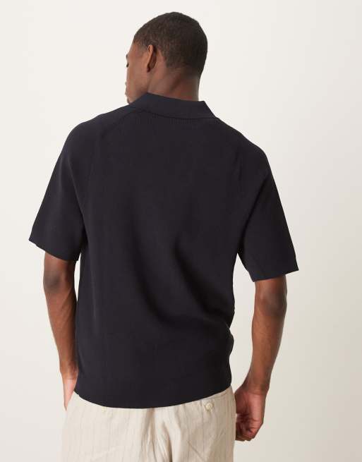 Mango - Geribbeld, licht gebreid, ruimvallend overhemd in marineblauw, 4 van 4