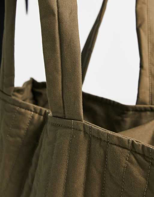Mango – Gesteppte Tragetasche in Khaki, 2 von 4