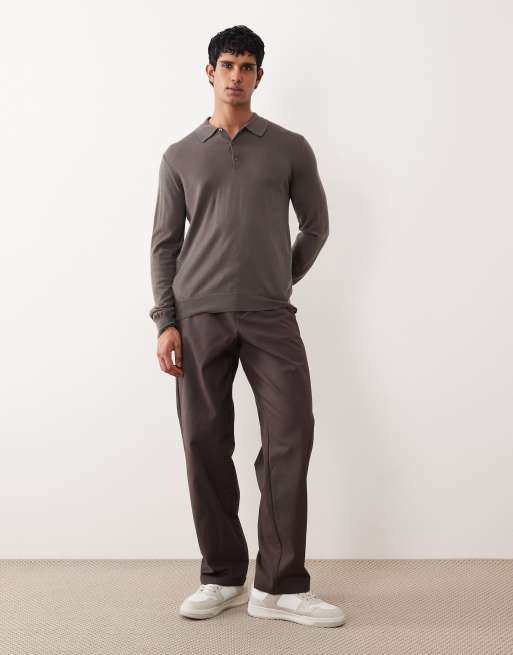 Mango – Gestricktes Polo-Oberteil aus 100% Wolle in Anthrazit, 2 von 5