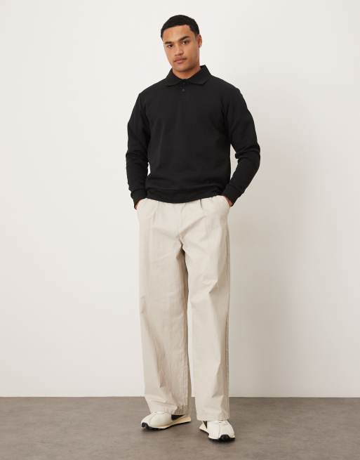 Mango – Gestricktes Polo-Oberteil in Schwarz aus Baumwollmix mit Knopfleiste, 2 von 5