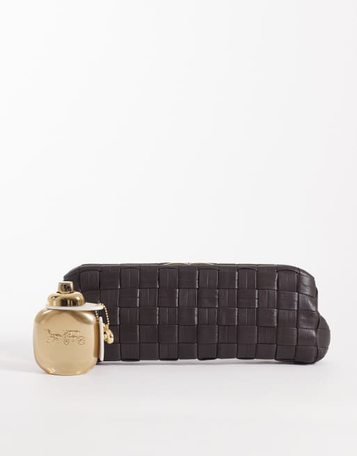 Mango – Gewebte Tasche aus Kunstleder in Schokobraun, 2 von 4