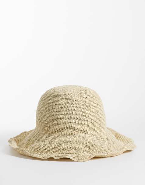 Mango – Gewebter Sonnenhut in Beige - view 1