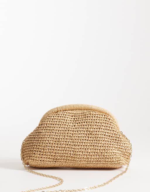 Mango - Geweven clutch tas met gedraaid detail in beige, 2 van 4