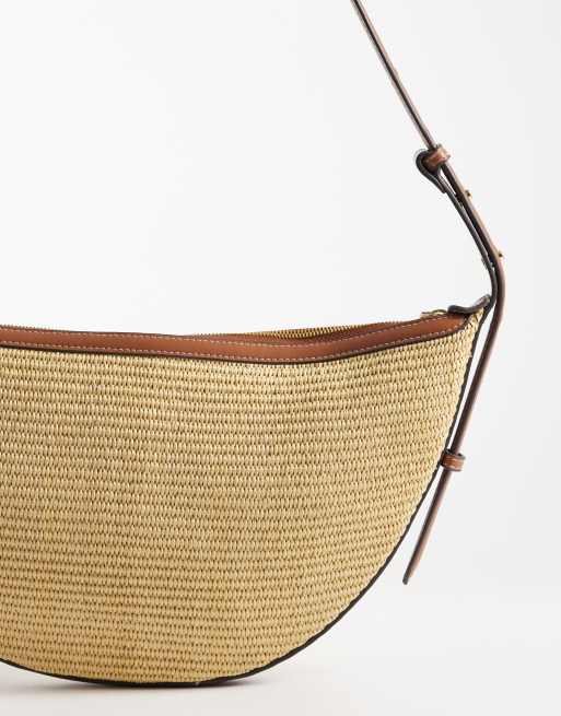 Mango - Geweven crossbody tas in beige, 4 van 4