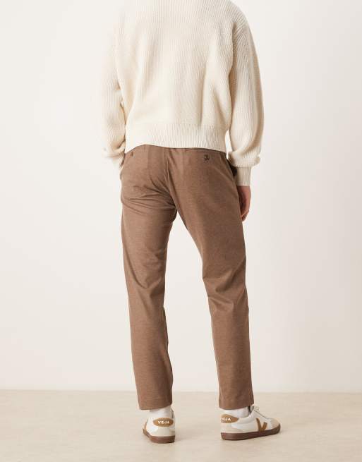 Mango - Geweven joggingbroek in bruin, 3 van 5