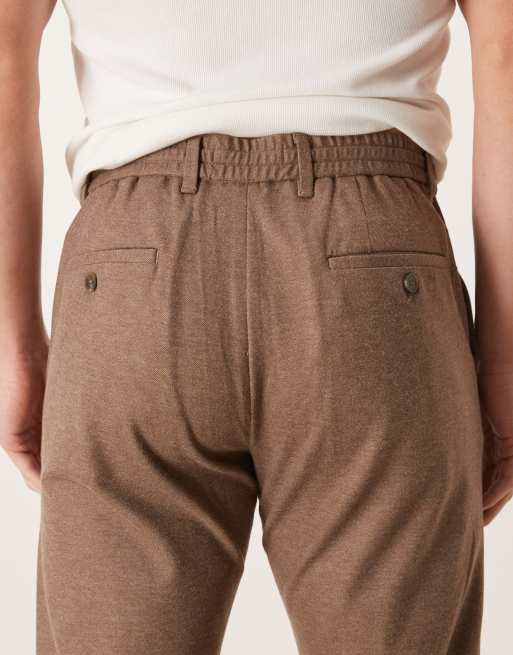 Mango - Geweven joggingbroek in bruin, 5 van 5
