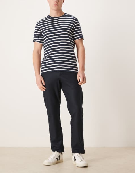 Mango - Geweven joggingbroek in marineblauw - view 1