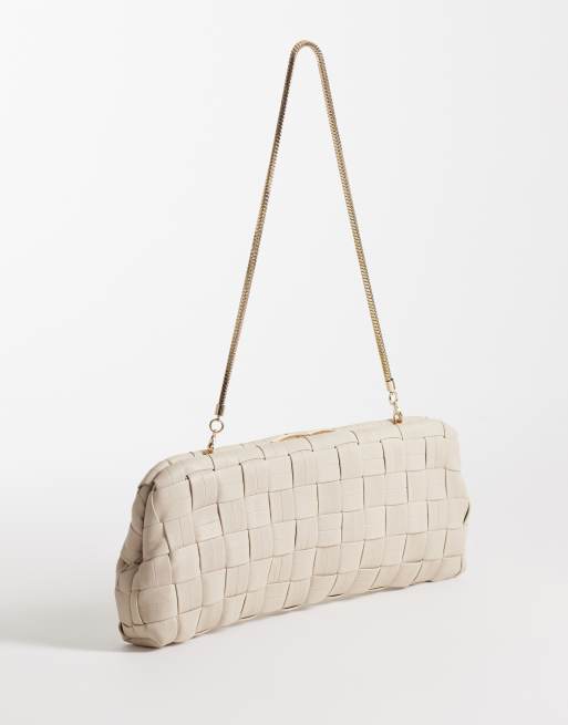 Mango - Geweven tas van imitatieleer in lichtbeige, 4 van 4