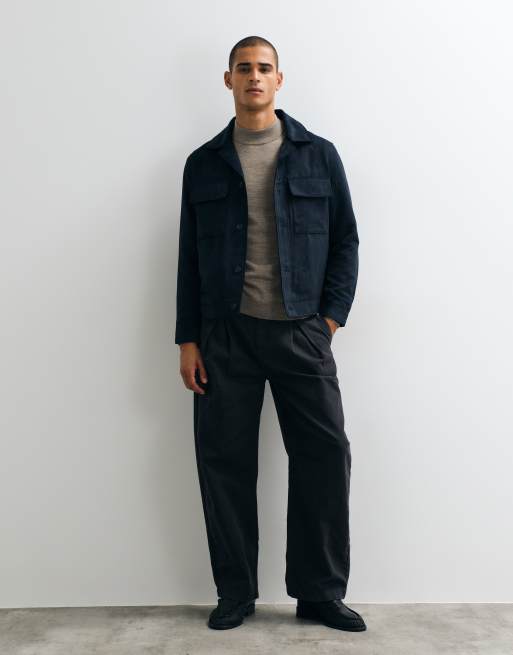 Mango giacca con tasca applicata blu navy, 5 di 5