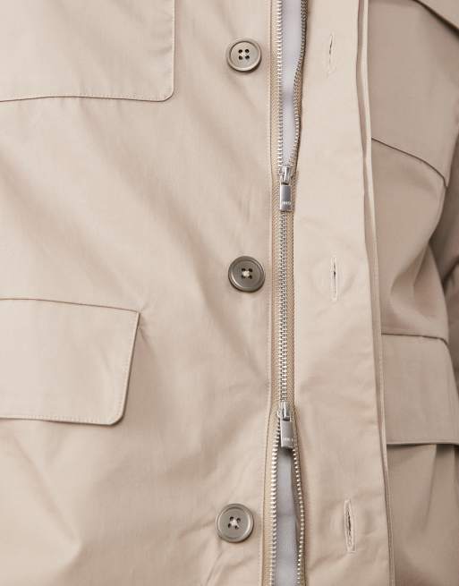 Mango - Giacca con tasche 100% cotone beige, 3 di 5
