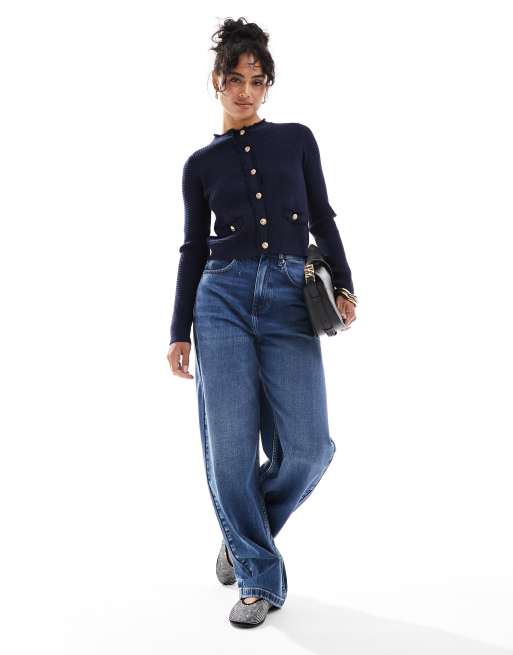 Mango - Giacca in maglia blu navy con bottoni, 2 di 4