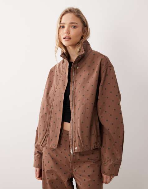Mango - Giacca sportiva marrone a pois in coordinato - view 1