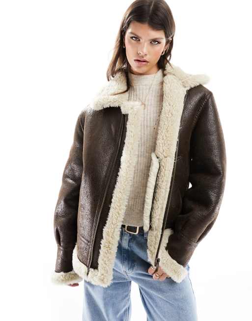 Mango Giubbotto Aviatore Double Face Marron Medio | Giacche & Gilet Uomo >  Cawcharlotte