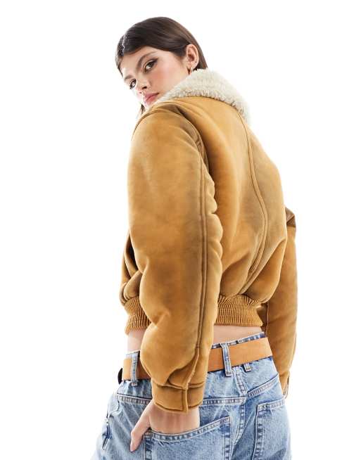 Mango - Giacca stile aviatore marrone slavato, 3 di 4