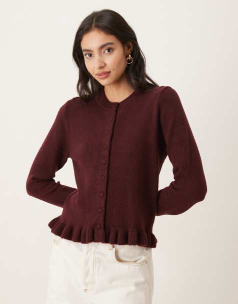 Mango - Gilet à basque - Bordeaux - view 1