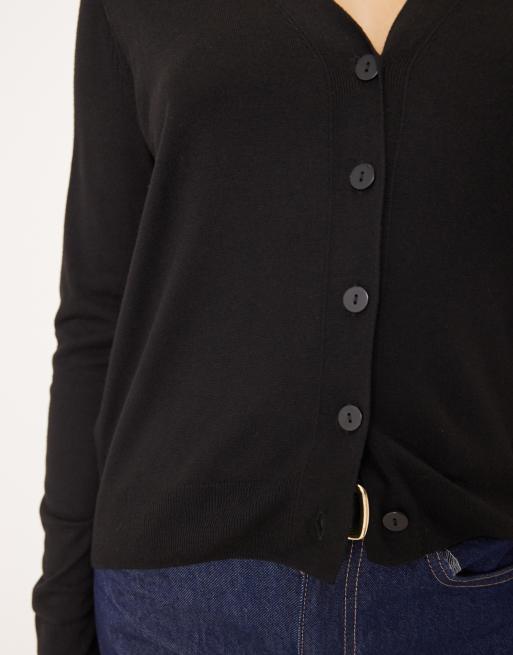 Cardigan Mango Gilet Noir Veste En Maille Boutons Bijoux MANGO