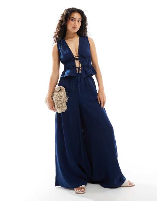 Mango - Gilet allacciato sul davanti blu scuro in coordinato, 4 di 4