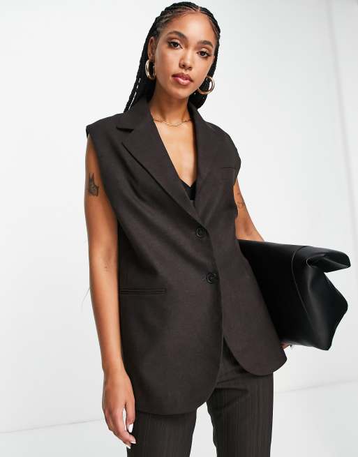 Mango Gilet de costume Noir ASOS