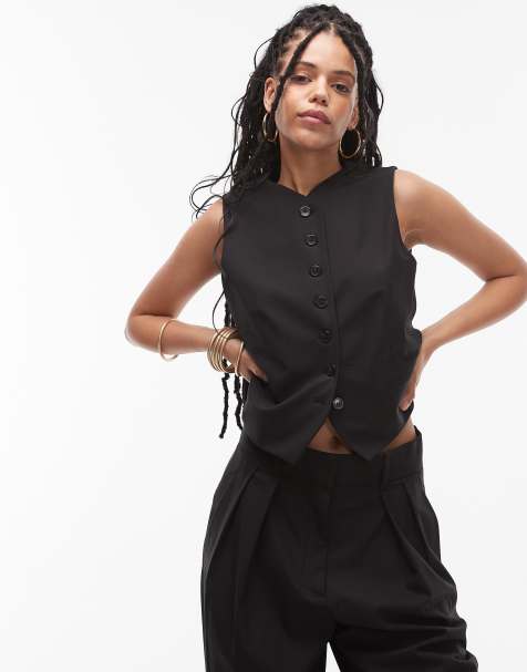 Mango - Gilet de tailleur d'ensemble à col montant - Noir - view 1