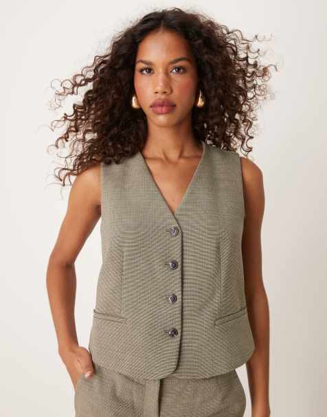 Mango - Gilet de tailleur d'ensemble boutonné - Beige - view 1