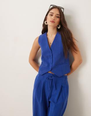 Mango - Gilet de tailleur d'ensemble l?�ger - Bleu de cobalt | ASOS