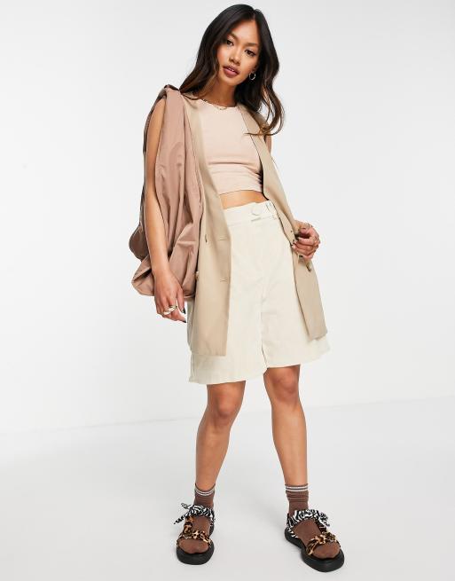 Mango - Gilet doppiopetto sartoriale senza maniche, color cammello in coordinato, 4 di 4