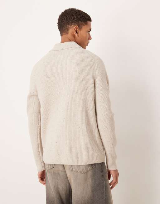 Mango - Gilet en maille à col polo - Beige, 3 de 5