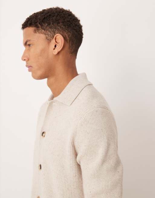 Mango - Gilet en maille à col polo - Beige, 5 de 5