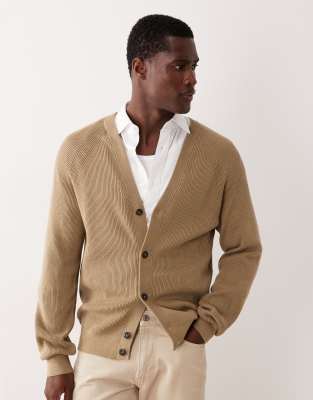 Mango - Gilet en maille côtelée - Beige-Neutre