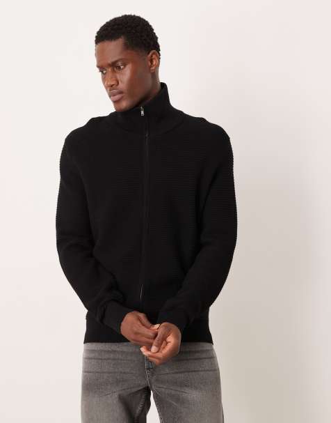 Mango - Gilet zippé texturé 100 % coton - Noir - view 1