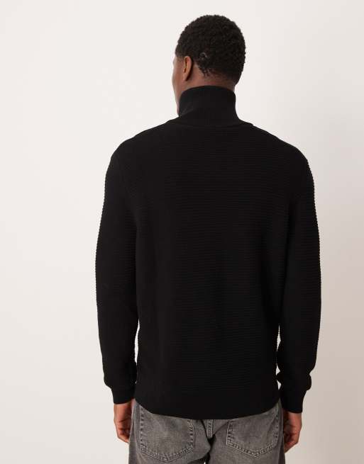 Mango - Gilet zippé texturé 100 % coton - Noir, 3 de 5