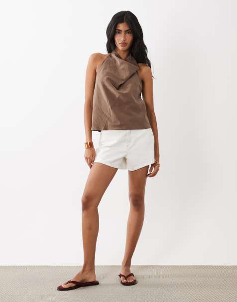 Mango Girasol sleeveless cowl neck top & pants set in brown - view 1