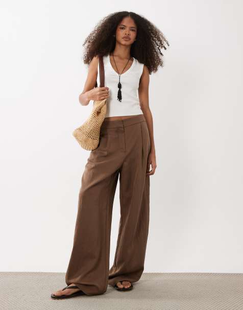 Mango Girasol straight leg trouser co-ord in brown - view 1