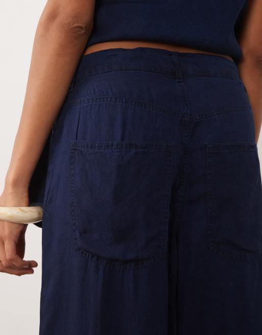 Mango Giselle denim trouser co-ord in indigo, 4 of 5