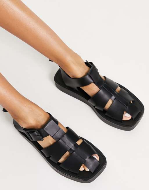 Mango buckle best sale flat sandals