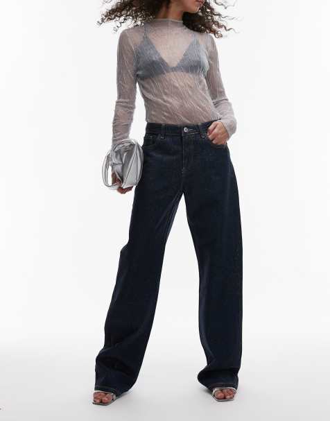 Mango Glitter front jeans in indigo blue - view 1