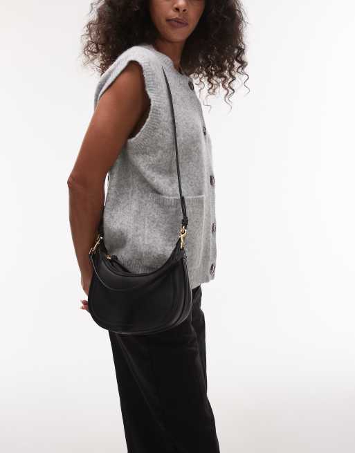 Mango gold detail clasp hand bag in black, 4 of 4