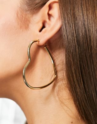 Mango gold heart shaped earrings
