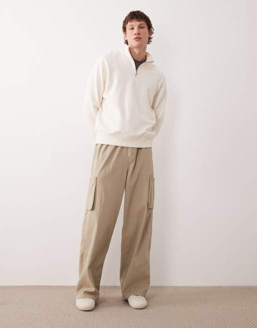 Mango – Gräddvit sweatshirt med kort dragkedja vid halsen, 2 av 5