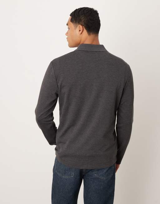 Mango – Grafitowy top z kołnierzykiem polo i długimi rękawami, 3 z 5