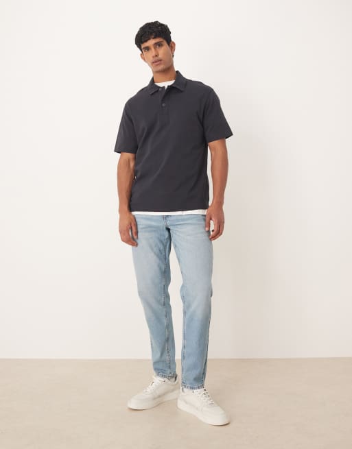 Mango – Granatowa koszulka polo z mieszanki bawełny, 2 z 5